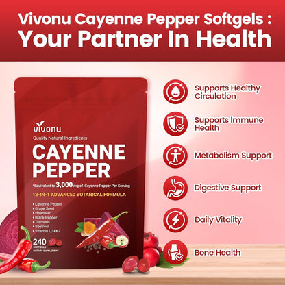 VivoNu Cayenne Pepper Softgels Supplement