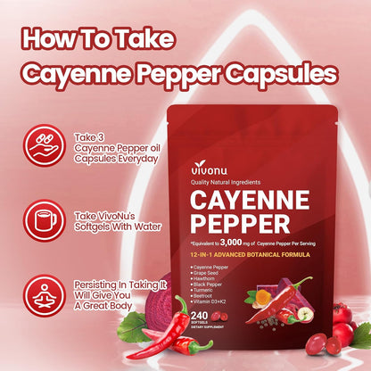 VivoNu Cayenne Pepper Softgels Supplement